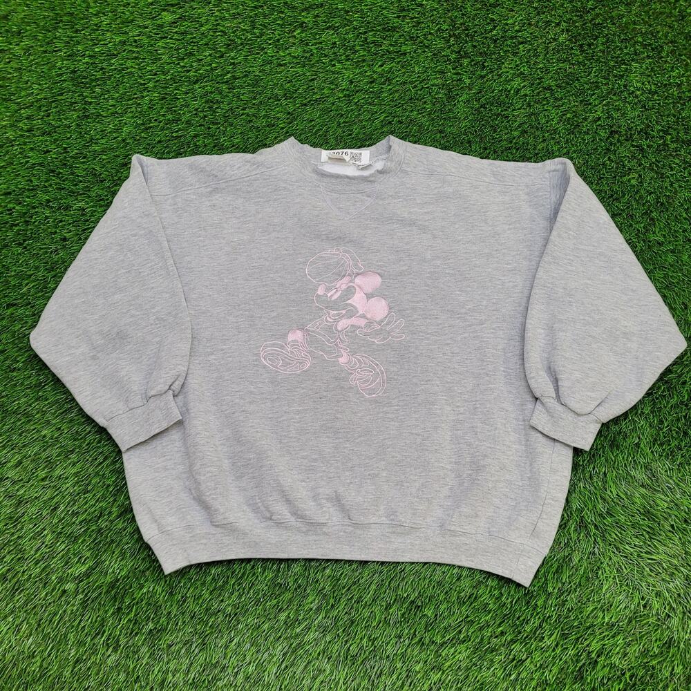 Vintage Y2K Mickey Mouse Sweatshirt Womens Large 23x24 Oversized